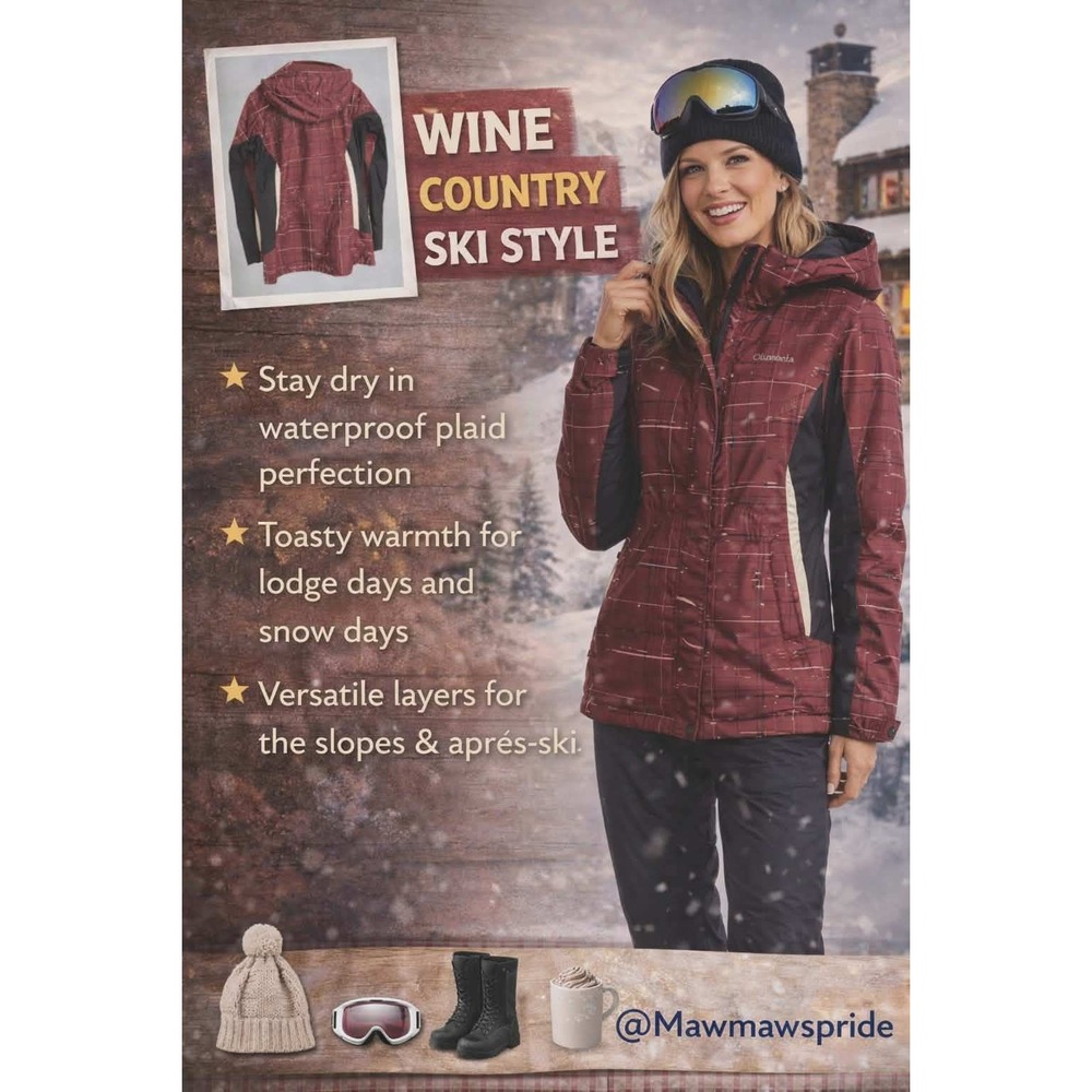WINE COUNTRY SKI STYLE Columbia‎ Interchange Womens Jacket Waterproof  S